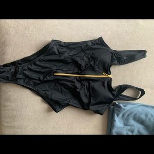 High waisted zip front zip women’s one piece